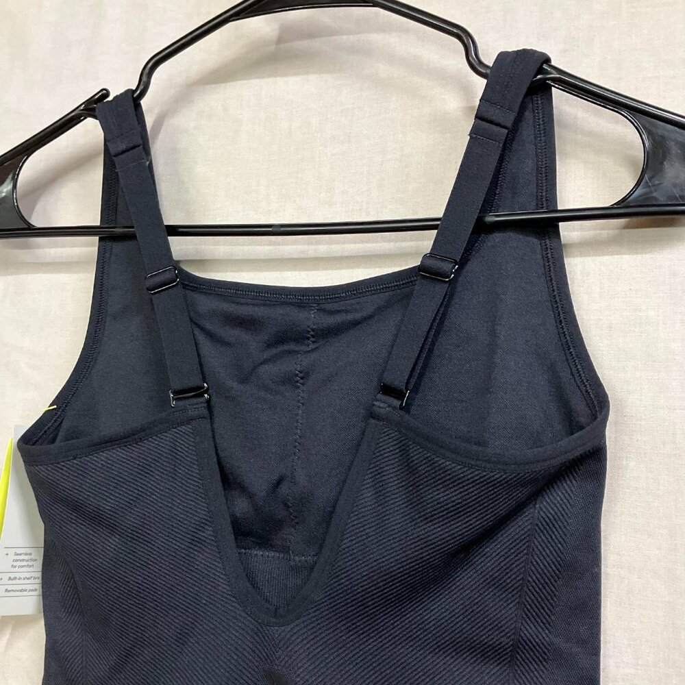 All In Motion Women's Black Square Neck Seamless Active Bodysuit Sleeveless - Picture 8 of 9